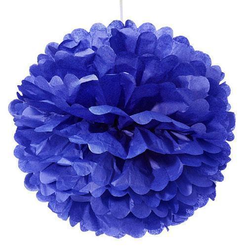 Large Paper Pom Pom - Indigo (Pack of 1)-Wedding Reception Decorations-JadeMoghul Inc.