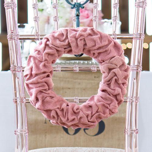 Large Ruffled Burlap Wreath in Vintage Pink Vintage Pink (Pack of 1)-Wedding Reception Decorations-JadeMoghul Inc.