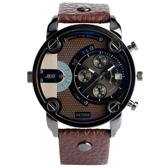 Large Size Men Quartz Watch / Sports Wristwatch-Brown-JadeMoghul Inc.