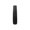 Large Tall Vase with Ribbed Design Body - Black - Benzara-Vases-Black-Ceramic-JadeMoghul Inc.