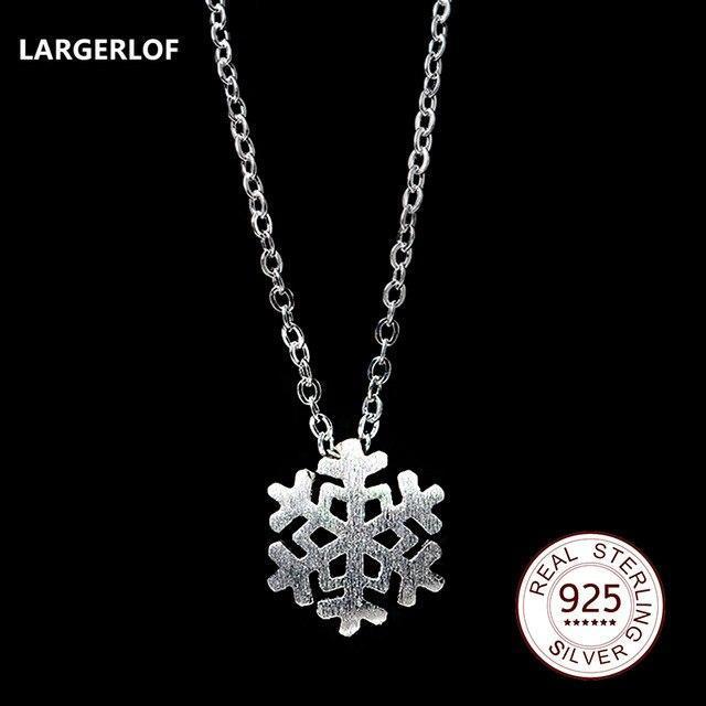 LARGERLOF 925 Silver Pendant Necklace Snow Pendant Fashion 925 Silver jewelry Women Necklaces TL11072--JadeMoghul Inc.