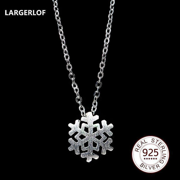 LARGERLOF 925 Silver Pendant Necklace Snow Pendant Fashion 925 Silver jewelry Women Necklaces TL11072--JadeMoghul Inc.