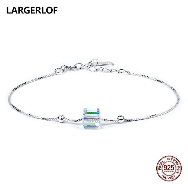 LARGERLOF 925 Sterling silver Bracelets Women Fine Jewelry Chains bracelets & bangles Silver 925 Jewelry BR50013--JadeMoghul Inc.