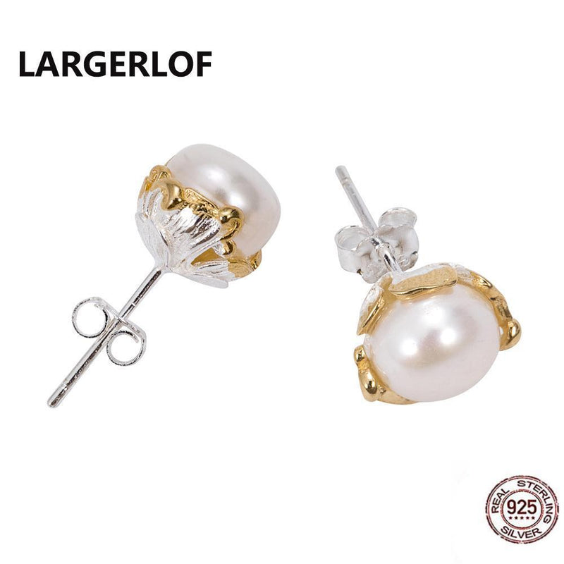 LARGERLOF 925 Sterling Silver Women Pearl Earrings Handmade silver 925 jewelry Earring's Women ED15245--JadeMoghul Inc.