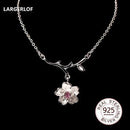 LARGERLOF Real 925 Sterling Silver Pendant Necklace Flower Pendant Women Fine Jewelry Necklaces Women NK10001--JadeMoghul Inc.