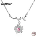 LARGERLOF Real 925 Sterling Silver Pendant Necklace Flower Pendant Women Fine Jewelry Necklaces Women NK10001--JadeMoghul Inc.