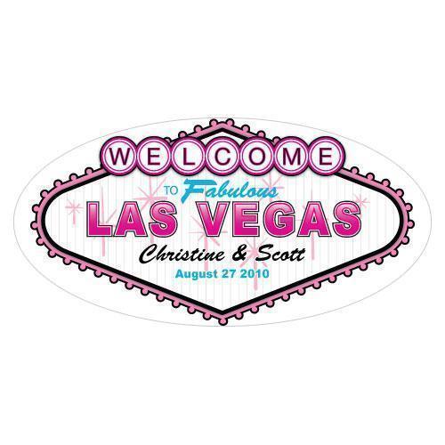 Las Vegas Large Cling Bright Green (Pack of 1)-Wedding Signs-Dark Pink-JadeMoghul Inc.