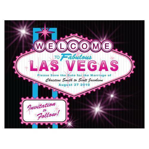 Las Vegas Save The Date Card Bright Green (Pack of 1)-Weddingstar-Dark Pink-JadeMoghul Inc.