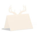 Laser Expressions Deer Antlers Folded Place Card Ivory (Pack of 1)-Table Planning Accessories-JadeMoghul Inc.