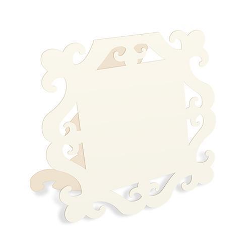 Laser Expressions Large Square Baroque Frame Folded Signage - Ivory (12) (Pack of 12)-Wedding General-JadeMoghul Inc.