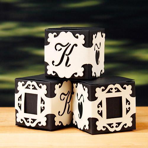 Laser Expressions Personalized Monogram Baroque Box Wraps Black (Pack of 1)-Weddingstar-JadeMoghul Inc.