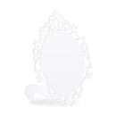 Laser Expressions Small Oval Baroque Frame Folded Place Card - White (Pack of 12)-Weddingstar-JadeMoghul Inc.