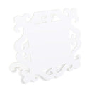 Laser Expressions Square Baroque Frame Folded Place Card - White (12) (Pack of 12)-Weddingstar-JadeMoghul Inc.