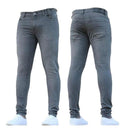 LASPERAL 2018 New Fashion Men's Casual Stretch Skinny Jeans Trousers Tight Pants Solid Color Jeans Men Brand Mens Designer Jeans-Gray-S-JadeMoghul Inc.