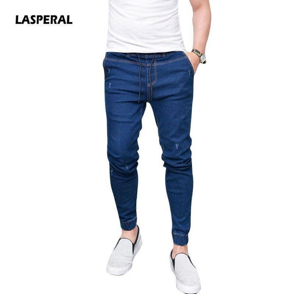 LASPERAL 2018 New Summer Spring Long Pencil Pants Casual Slim Jeans Mens Brands Fit Slim Trousers Elastic Waist Male Pantalones-color 2-S-JadeMoghul Inc.