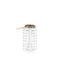 Lattice Cutout Patterned Ceramic Lantern with Rope Handle, Small, Brown and White-Lanterns-Brown and White-Ceramic-JadeMoghul Inc.