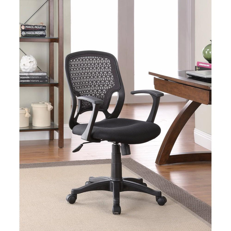 Lattice Mesh Operator Chair, Black-Armchairs and Accent Chairs-BLACK-PLASTIC-JadeMoghul Inc.
