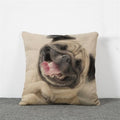 Laughing Pug Dog Cushion Cat Throw Pillow Funny Cat Lovely Dog Cotton Linen Pillows Square Home Euro Decorative HH049-Pug-JadeMoghul Inc.