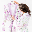 Lavender Watercolor Floral Silky Kimono Robe on Lavender 1XL - 2XL (Pack of 1)-Personalized Gifts for Women-JadeMoghul Inc.
