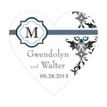 Lavish Monogram Heart Sticker Berry (Pack of 1)-Wedding Favor Stationery-Berry-JadeMoghul Inc.