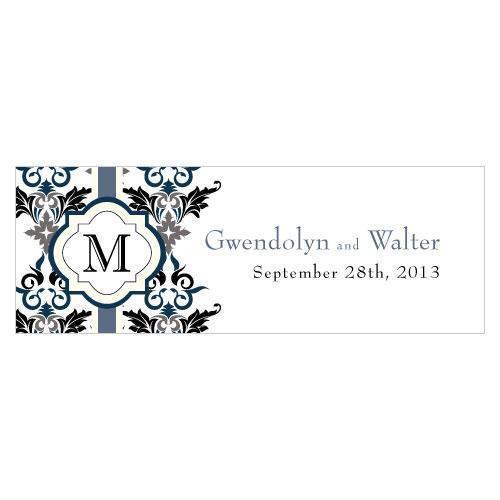 Lavish Monogram Small Rectangular Tag Berry (Pack of 1)-Wedding Favor Stationery-Berry-JadeMoghul Inc.