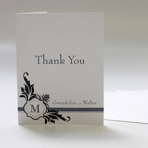 Lavish Monogram Thank You Card Berry (Pack of 1)-Weddingstar-Berry-JadeMoghul Inc.