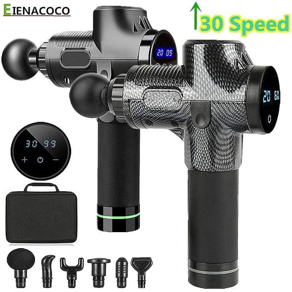 LCD Display Massage Gun Fascia Gun Sport Therapy Muscle Massager Body Relaxation Pain Relief Slimming Shaping Massager With Bag AExp