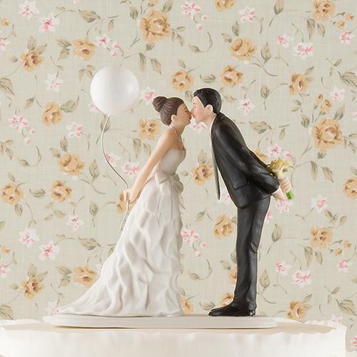 Leaning in for a Kiss - Balloon Wedding Cake Topper (Pack of 1)-Wedding Cake Toppers-JadeMoghul Inc.