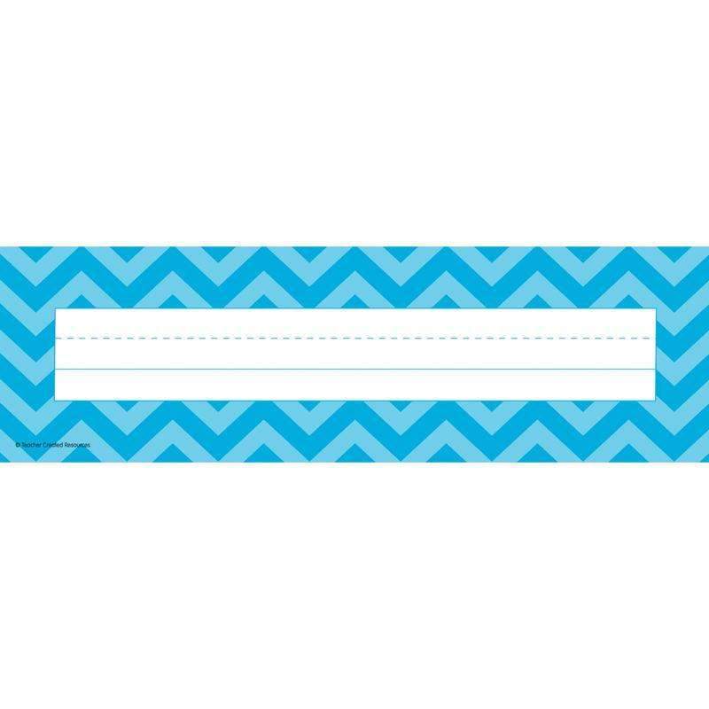 Aqua Chevron Name Plates