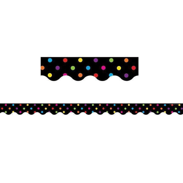 Black/Multicolor Dots Scalloped
