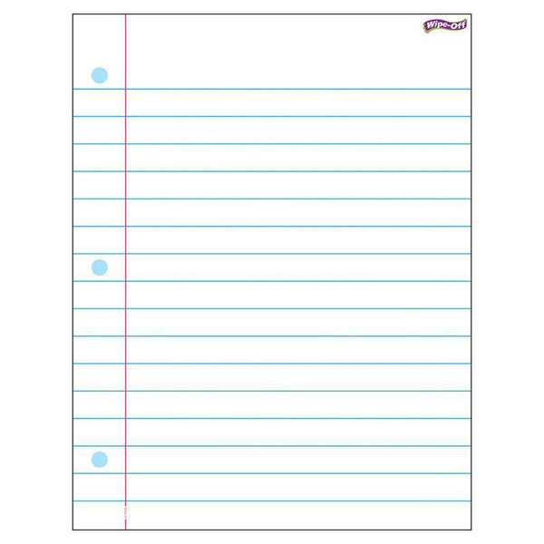 Notebook Paper Wipe Off Chart 17X22