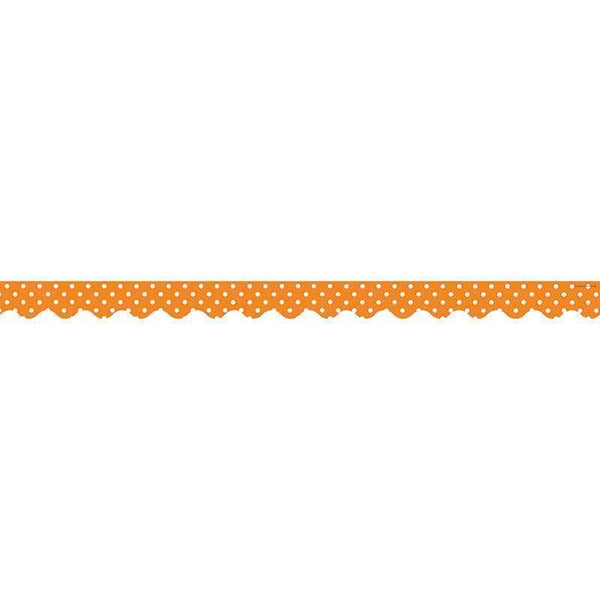 Learning Materials Orange Mini Polka Dots Scalloped TEACHER CREATED RESOURCES