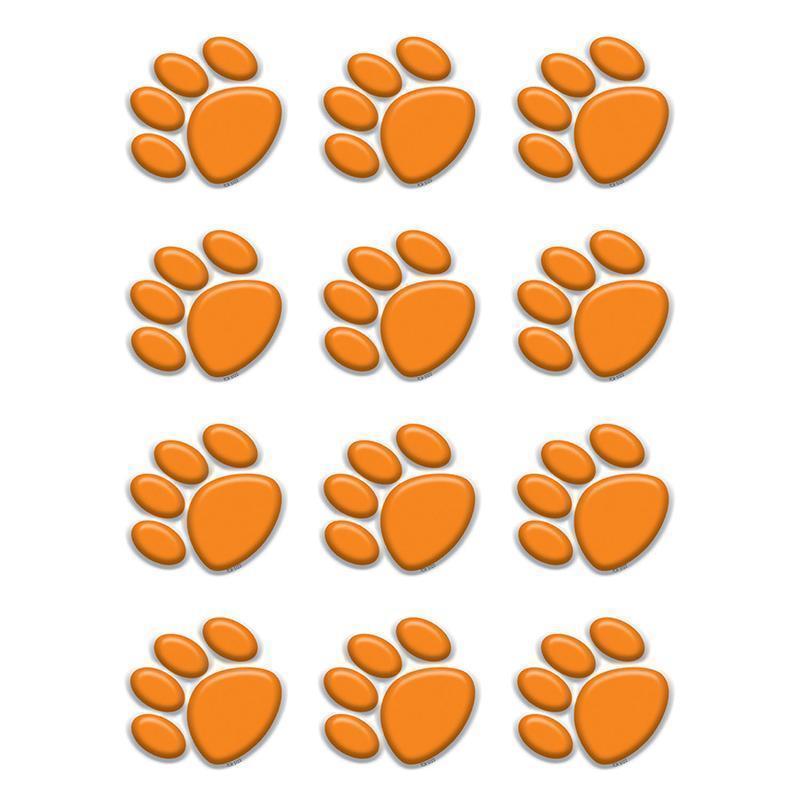 Learning Materials Orange Paw Prints Mini Accents TEACHER CREATED RESOURCES