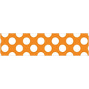 Learning Materials Orange W Polka Dot Straight Borders CARSON DELLOSA