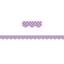 Learning Materials Orchid Polka Dots Scalloped Border TEACHER CREATED RESOURCES