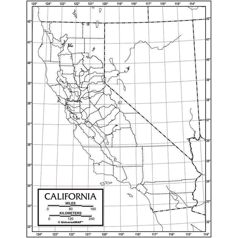 Learning Materials Outline Map Paper California KAPPA MAP GROUP / UNIVERSAL MAPS
