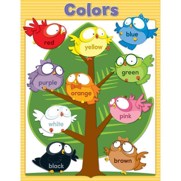 Learning Materials Owl Pals Colors Chartlet Gr Pk 1 CARSON DELLOSA