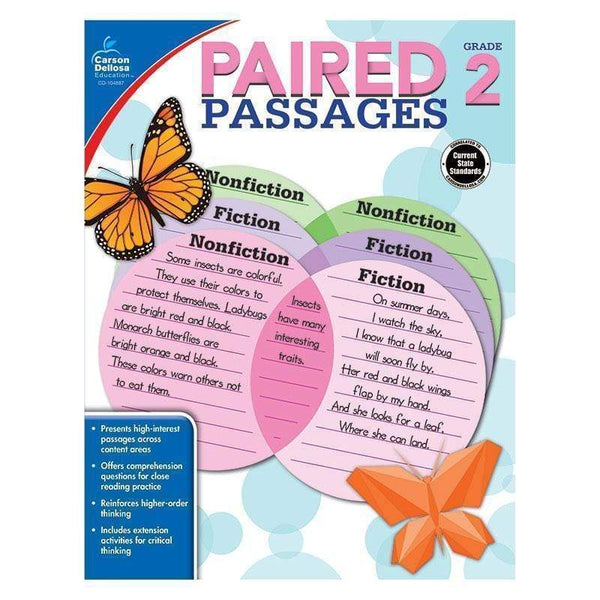 Learning Materials Paired Passages Workbook Grade 2 CARSON DELLOSA
