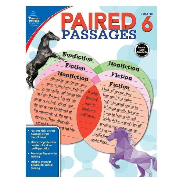 Learning Materials Paired Passages Workbook Grade 6 CARSON DELLOSA