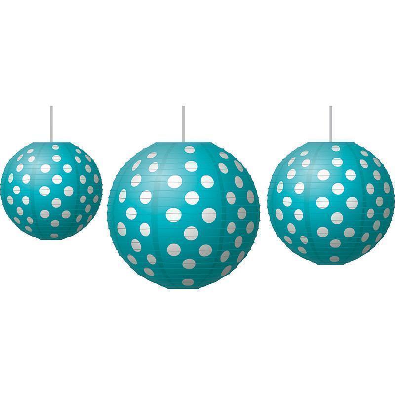 Learning Materials Paper Lanterns Teal Polka Dots TEACHER CREATED RESOURCES