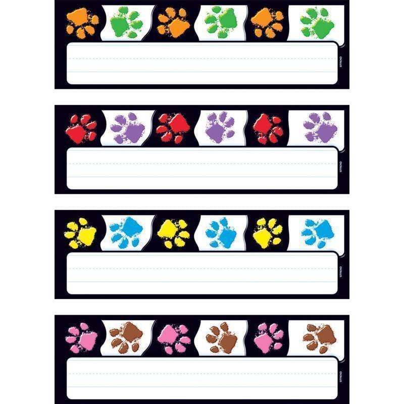 Learning Materials Paw Prints Desk Toppers Name Plates TREND ENTERPRISES INC.