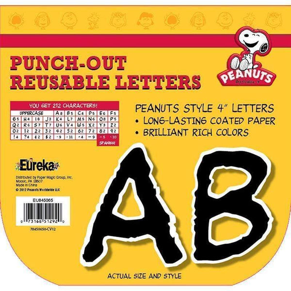 Learning Materials Peanuts Black Deco Letters EUREKA