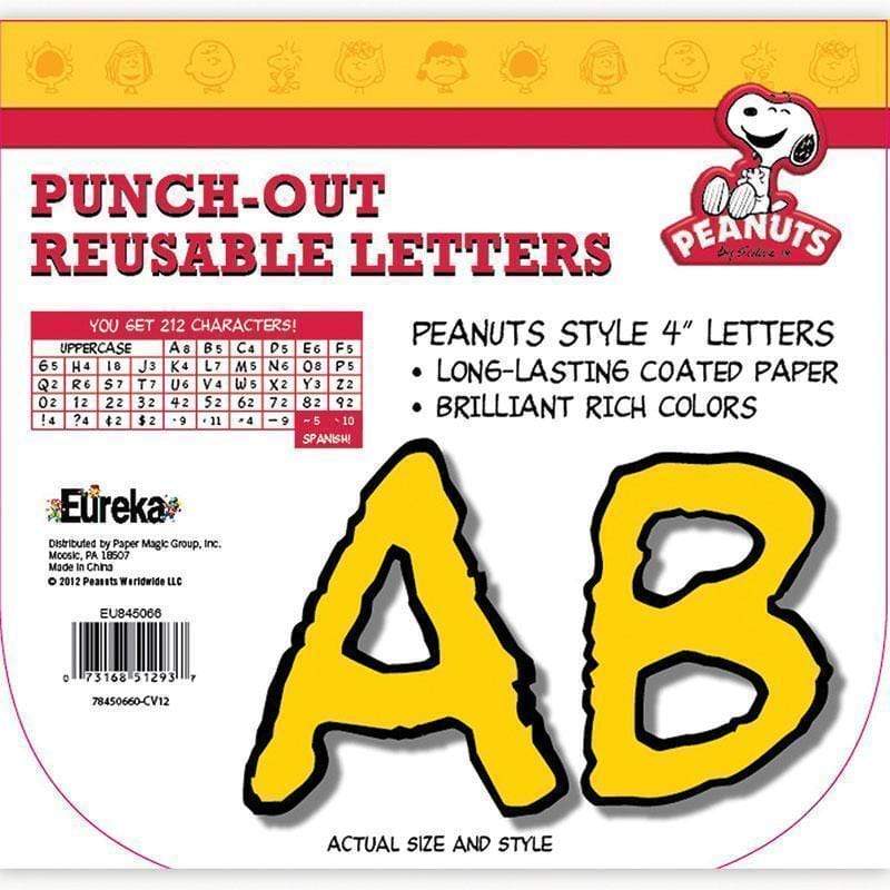 Learning Materials Peanuts Deco Letters Yellow EUREKA