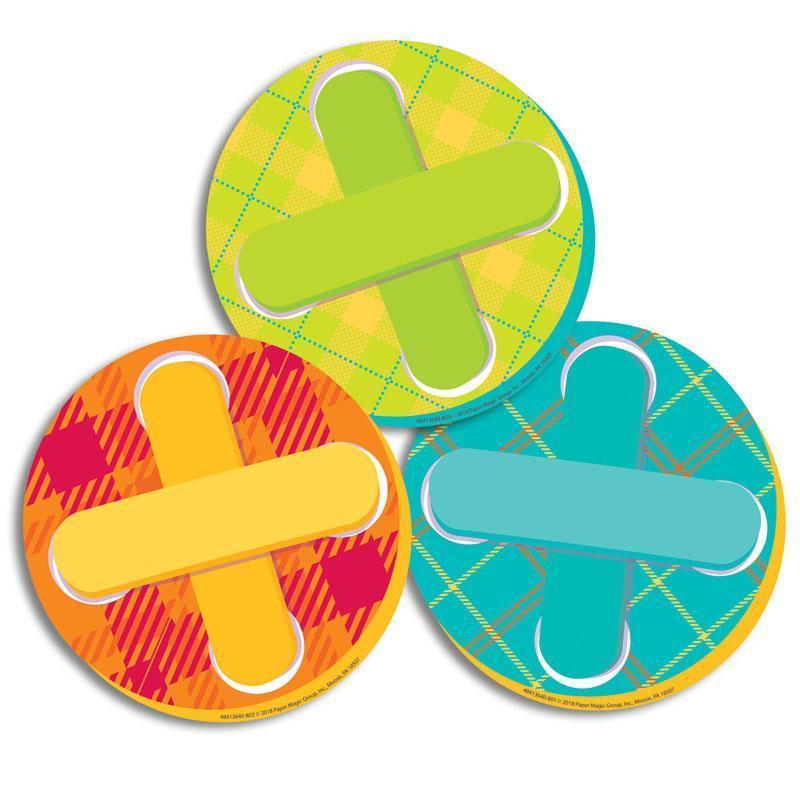 Learning Materials Plaid Attitude Button Paper Cutouts EUREKA