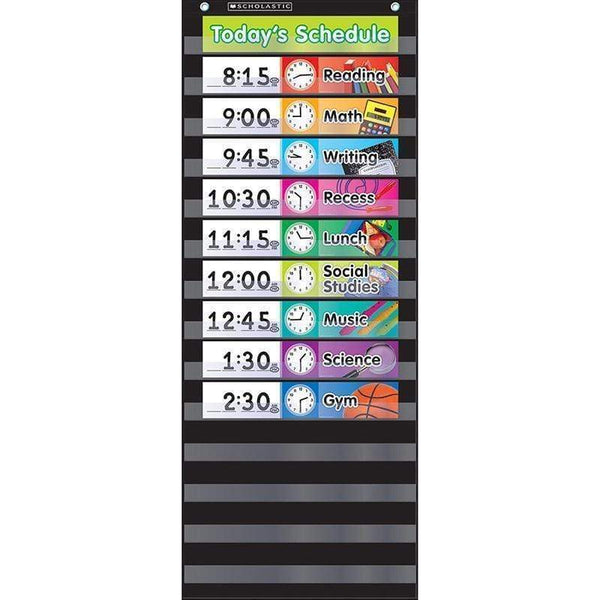 Learning Materials Pocket Chart Daily Schedule Black SCHOLASTIC TEACHING RESOURCES