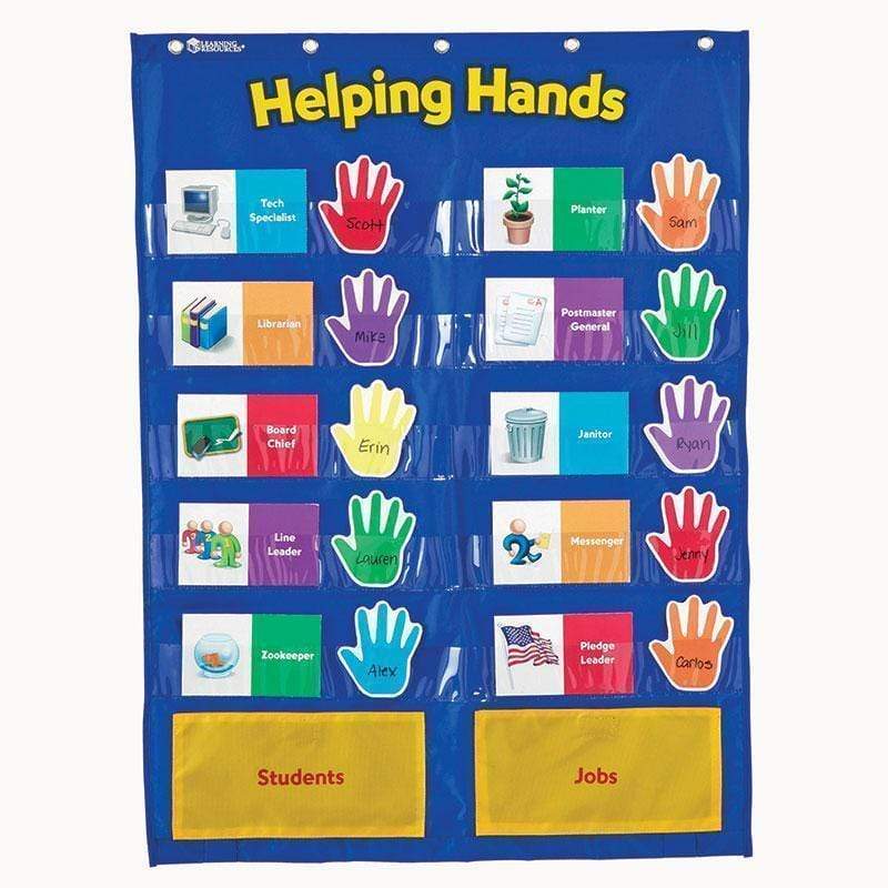 Learning Materials Pocket Chart Helping Hands LEARNING RESOURCES