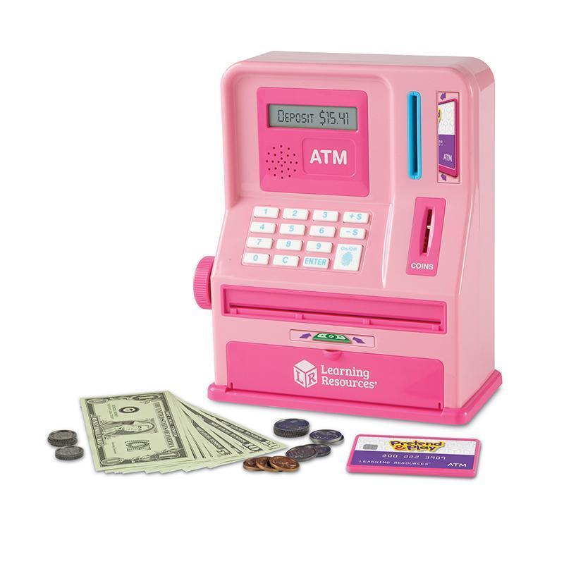 Learning Materials Pretend And Play Atm Bank Pink LEARNING RESOURCES
