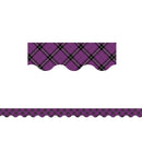 Learning Materials Purple Plaid Scalloped Border Trim TEACHER CREATED RESOURCES