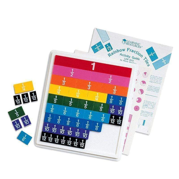 Learning Materials Rainbow Fraction Tiles W/ 51 Pcs LEARNING RESOURCES