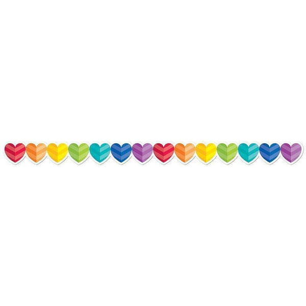 Learning Materials Rainbow Hearts Border CREATIVE TEACHING PRESS